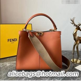 Good Taste Fendi Peekaboo X-Lite Medium Bag in FD8051 Brown Calfskin 2023