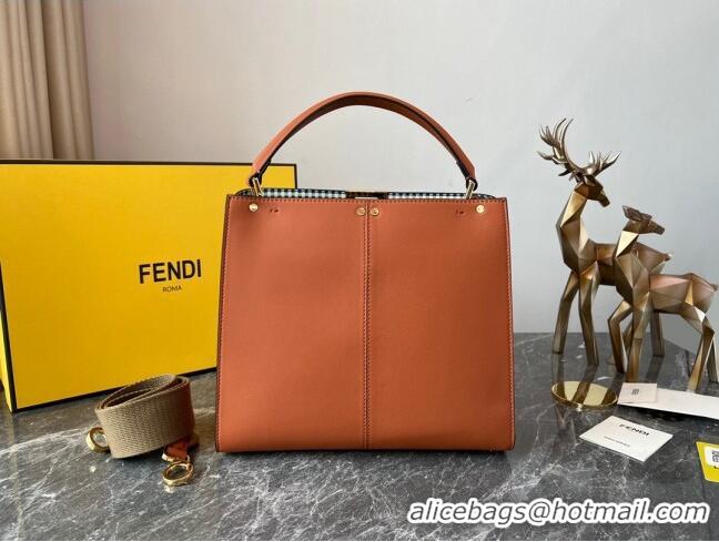 Good Taste Fendi Peekaboo X-Lite Medium Bag in FD8051 Brown Calfskin 2023