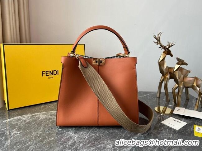 Good Taste Fendi Peekaboo X-Lite Medium Bag in FD8051 Brown Calfskin 2023