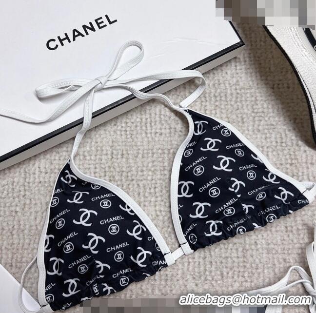 Luxury Classic Chanel Logo Print Swimwear 0214 Black 2023