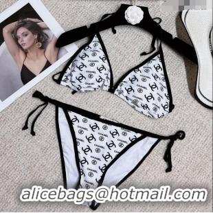 Top Quality Chanel Logo Print Swimwear 0214 White 2023