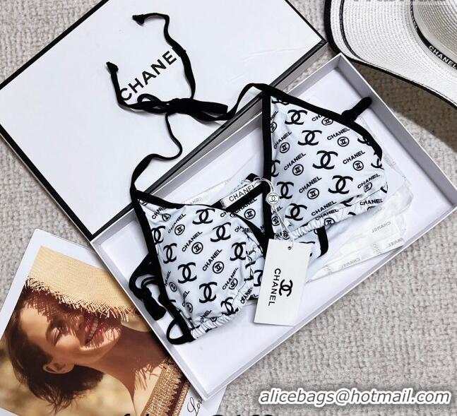 Top Quality Chanel Logo Print Swimwear 0214 White 2023