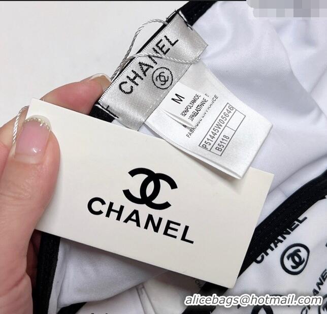 Top Quality Chanel Logo Print Swimwear 0214 White 2023