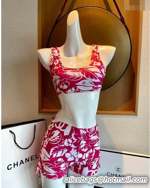 Sophisticated Grade Chanel Camellia Bloom Swimwear 0308 Red 2023