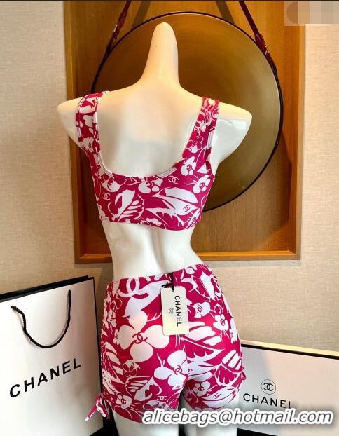 Sophisticated Grade Chanel Camellia Bloom Swimwear 0308 Red 2023