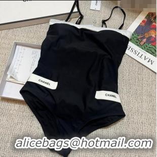 Original Cheap Chanel One Piece Swimwear 030714 Black/White 2023