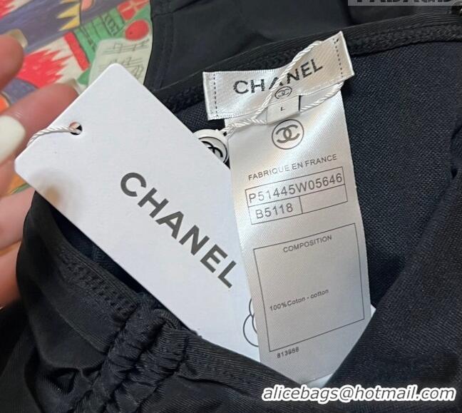 New Release Creation Chanel One Piece Swimwear with Chain 0307 Black 2023