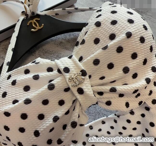 Cheapest Chanel Dots Swimwear 030740 White/Black 2023