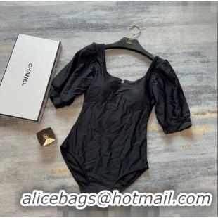 New Release Creation Chanel Sleeve Swimwear 0307 Black 2023