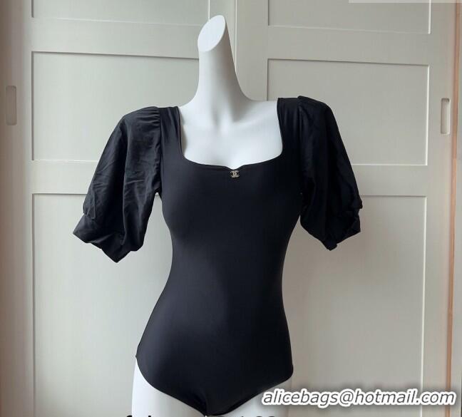 New Release Creation Chanel Sleeve Swimwear 0307 Black 2023