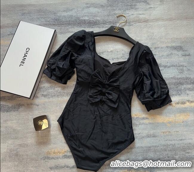 New Release Creation Chanel Sleeve Swimwear 0307 Black 2023