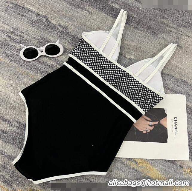 Luxury Classic Chanel One Piece Swimwear 030773 White/Black 2023