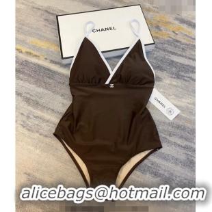 Original Cheap Chanel One Piece Swimwear 031104 Black 2023