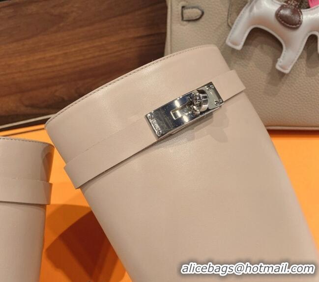 Top Grade Hermes Kelly High Boots in Smooth Leather Beige 110430