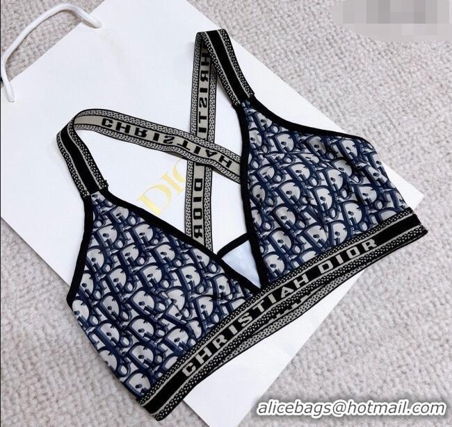 Best Price Dior Oblique Two Pieces Swimwear 0311 Blue 2023