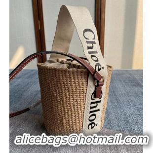 Promotional Chloe Small Woody Straw Basket Bag C3112 Khaki 2022