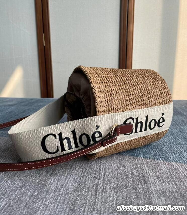 Promotional Chloe Small Woody Straw Basket Bag C3112 Khaki 2022