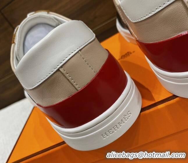 Top Design Hermes Deep Sneakers in Smooth Leather Black/Brown 110446