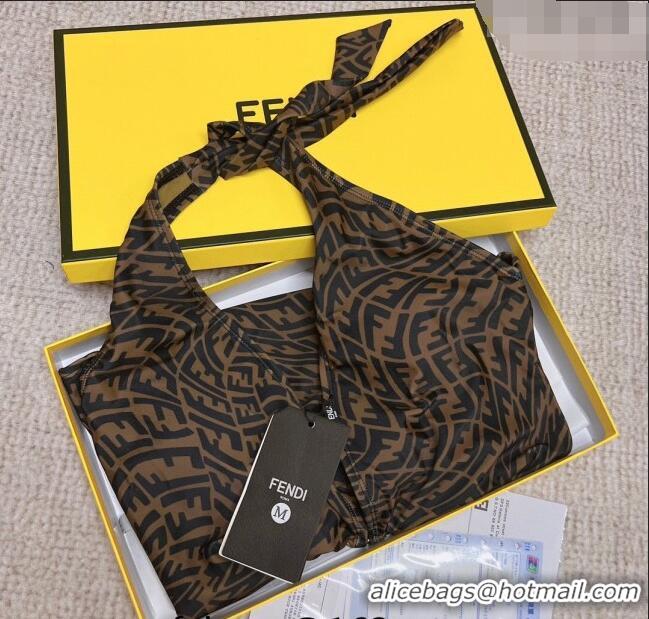 Unique Discount Fendi FF One Piece Swimwear 0307 Brown 2023