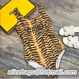 Top Quality Fendi Print One Piece Swimwear 0307 Yellow 2023