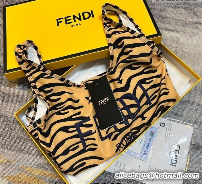 Top Quality Fendi Print One Piece Swimwear 0307 Yellow 2023