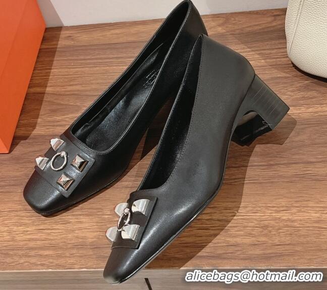 Purchase Hermes Taglia Stud Medium Pumps 5cm Black 221201