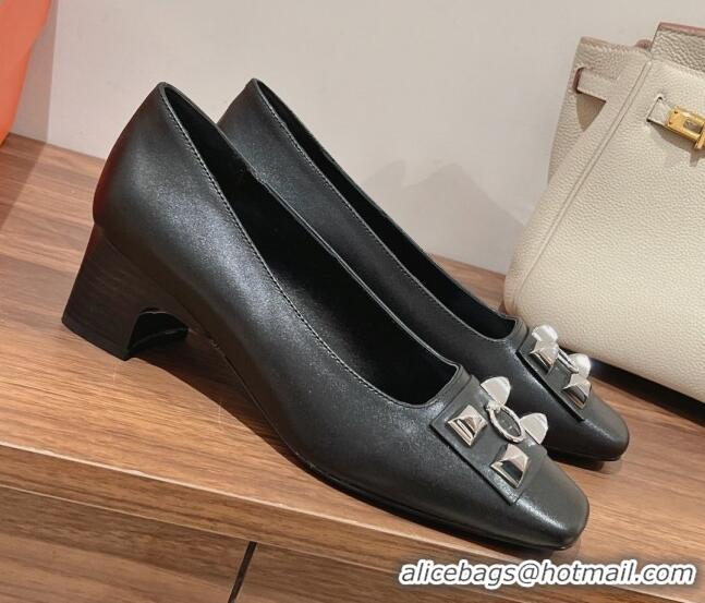 Purchase Hermes Taglia Stud Medium Pumps 5cm Black 221201