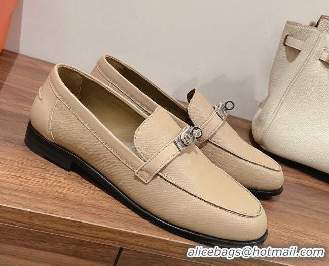 Duplicate Hermes Destin Loafers in Epsom Calfskin Beige 221205