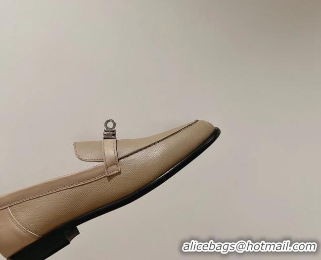 Duplicate Hermes Destin Loafers in Epsom Calfskin Beige 221205