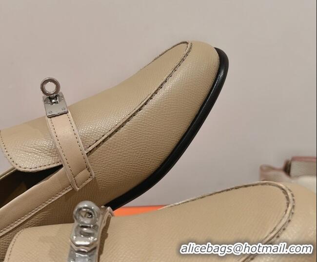 Duplicate Hermes Destin Loafers in Epsom Calfskin Beige 221205