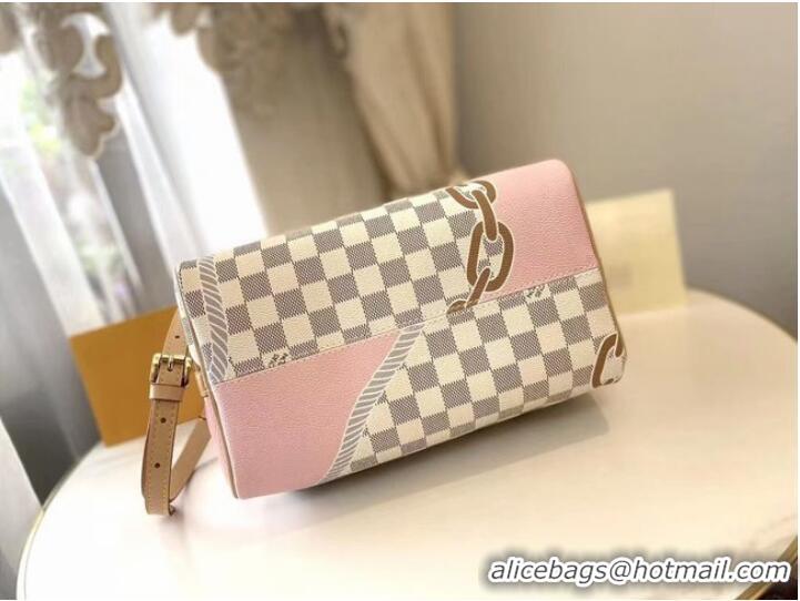 Promotional Louis Vuitton Damier Azur Canvas Speedy Bandouliere 25 N40473 White