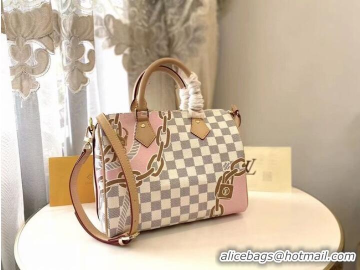 Promotional Louis Vuitton Damier Azur Canvas Speedy Bandouliere 25 N40473 White