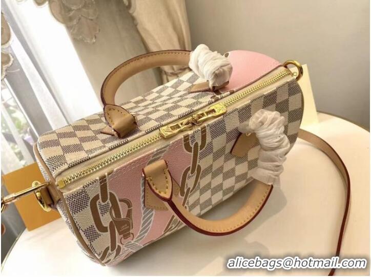 Promotional Louis Vuitton Damier Azur Canvas Speedy Bandouliere 25 N40473 White