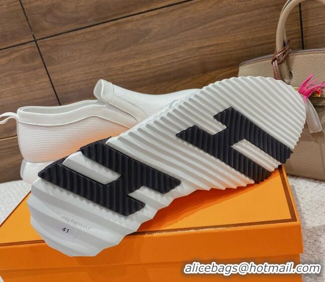 Popular Style Hermes Knit Mesh Slip-on Sneakers White 221212