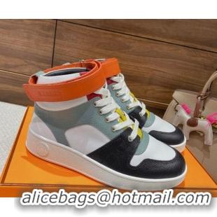 Low Cost Hermes Freestyle Calfskin High-top Sneakers Green/White 221218