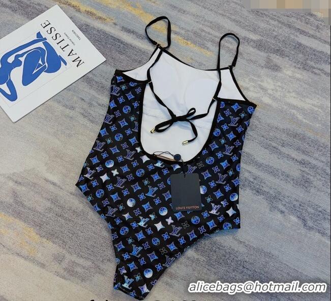 Top Design Louis Vuitton One Piece Swimwear 0311 Blue/Black 2023