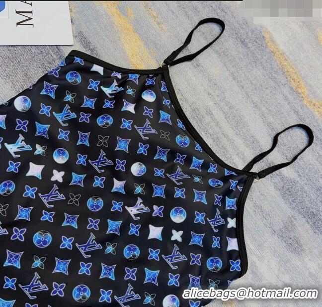 Top Design Louis Vuitton One Piece Swimwear 0311 Blue/Black 2023