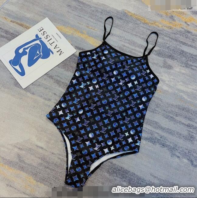 Top Design Louis Vuitton One Piece Swimwear 0311 Blue/Black 2023