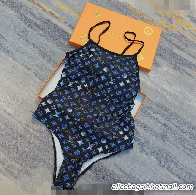 Top Design Louis Vuitton One Piece Swimwear 0311 Blue/Black 2023