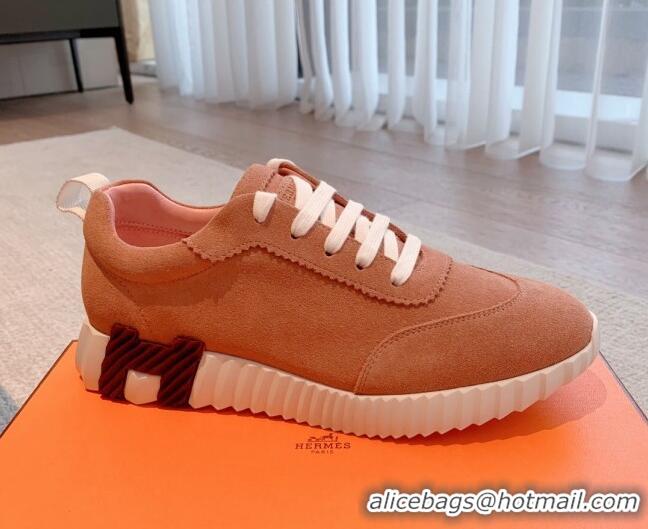 Purchase Hermes Bouncing Sneakers in Suede Peachy Pink 3020873