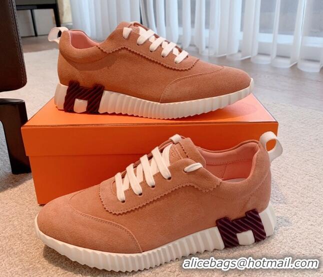 Purchase Hermes Bouncing Sneakers in Suede Peachy Pink 3020873