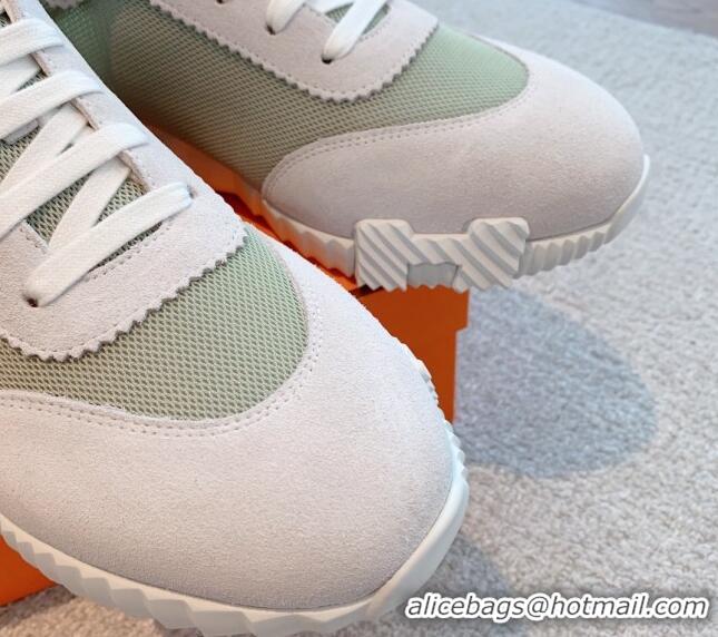 Good Product Hermes Bouncing Sneakers in Mesh and Suede Grey 020878