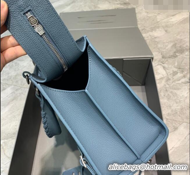 Top Quality Balenciaga Neo Classic Small Bag in Grained Calfskin 638511 Dusty Blue/Silver 2021