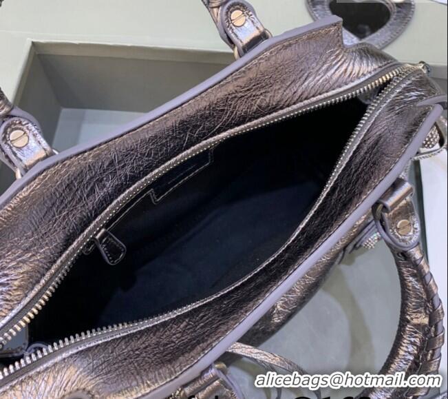 Affordable Price Balenciaga Neo Cagole XS Lambskin Top Handle Bag with Crystal BA1570 Silver 2022