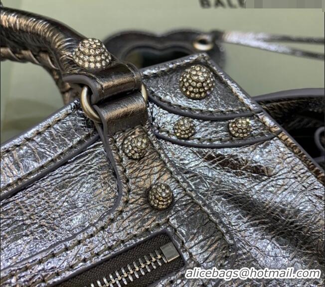 Affordable Price Balenciaga Neo Cagole XS Lambskin Top Handle Bag with Crystal BA1570 Silver 2022