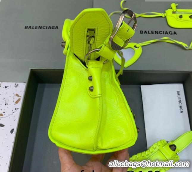 Trendy Design Balenciaga Neo Cagole XS Lambskin Top Handle Bag Neon BA1570 Green/Aged Silver 2022