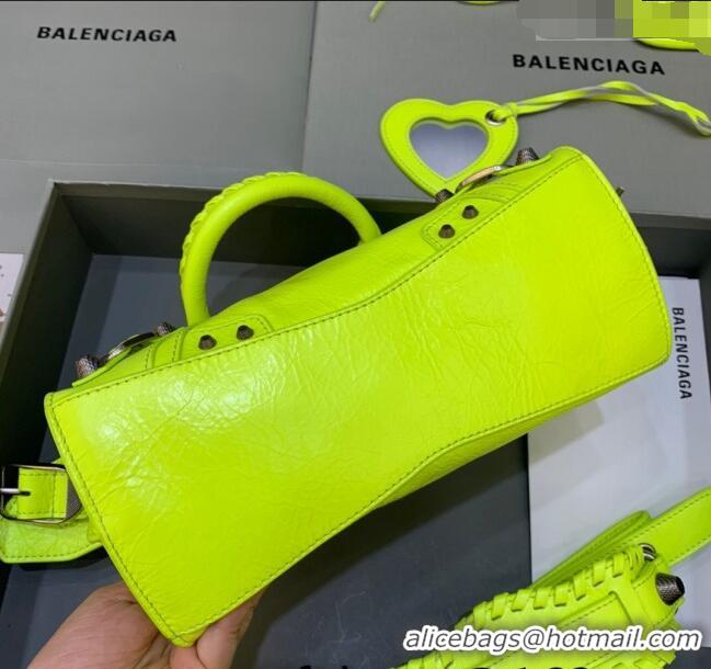 Trendy Design Balenciaga Neo Cagole XS Lambskin Top Handle Bag Neon BA1570 Green/Aged Silver 2022