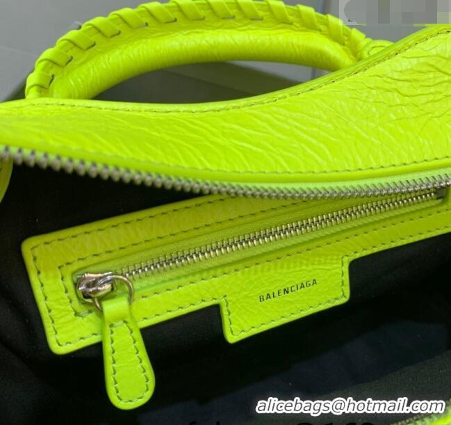 Trendy Design Balenciaga Neo Cagole XS Lambskin Top Handle Bag Neon BA1570 Green/Aged Silver 2022