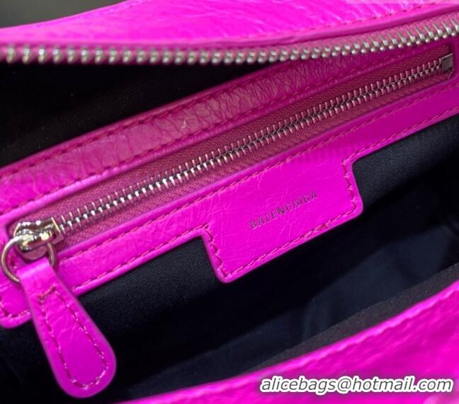 Shop Grade Balenciaga Neo Cagole XS Lambskin Top Handle Bag Neon BA1570 Pink/Aged Silver 2022