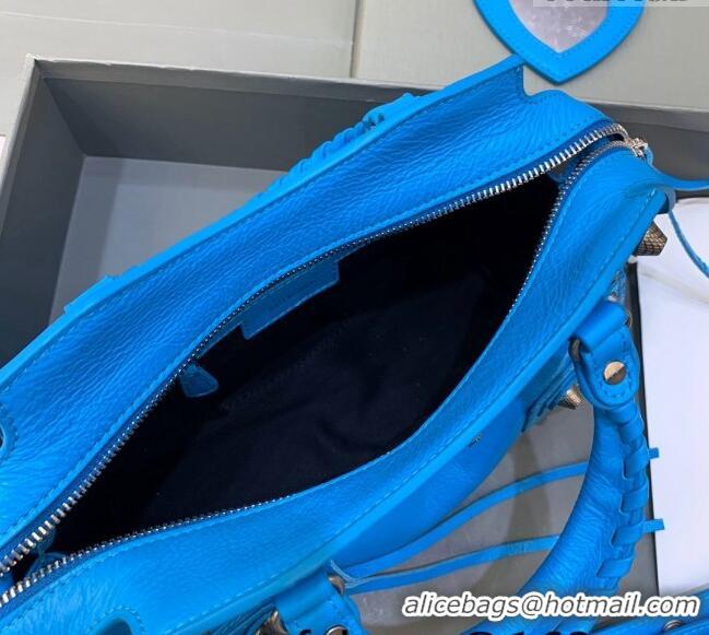 Good Product Balenciaga Neo Cagole XS Lambskin Top Handle Bag Neon BA1570 Blue/Aged Silver 2022